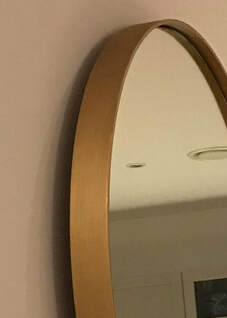 Round mirror gold frame