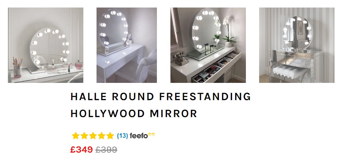 Round Freestanding Hollywood Mirror