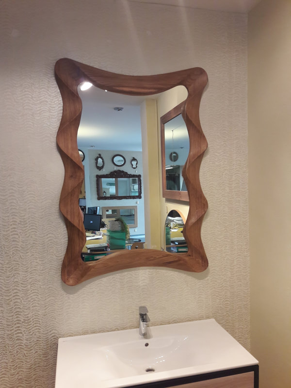 Handmade wooden mirror