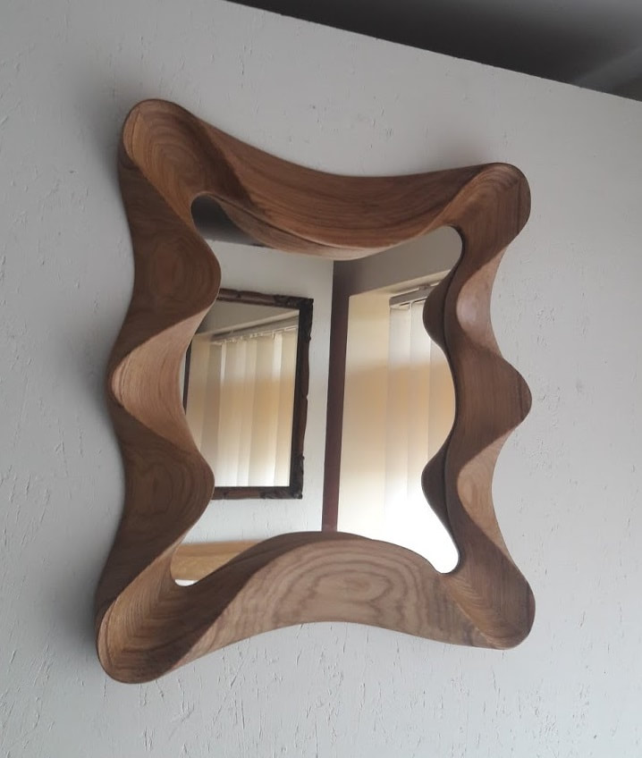 handmade wooden mirror