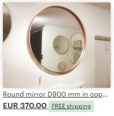 Round copper mirror