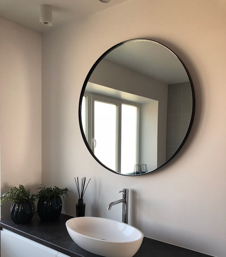 modern round bathroom mirror