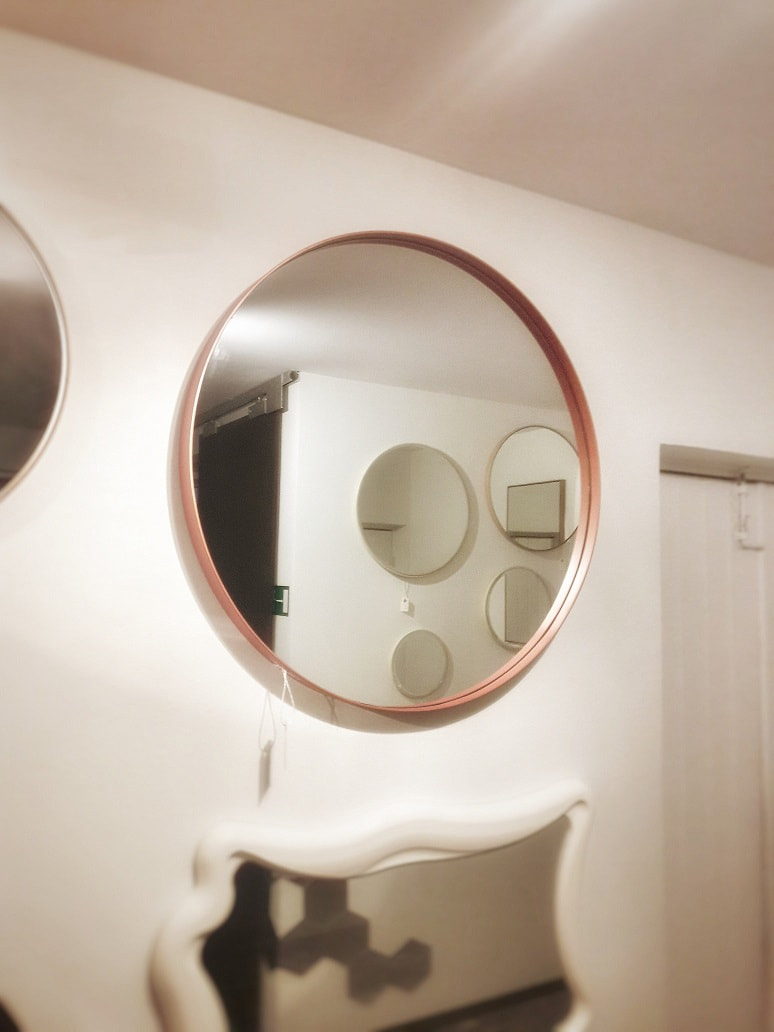 Tradux Mirrors Round Mirror, Copper Round Mirror 80cm