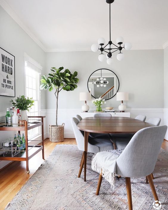 Spaces Using Round Mirror, Round Mirror Dining Room Table